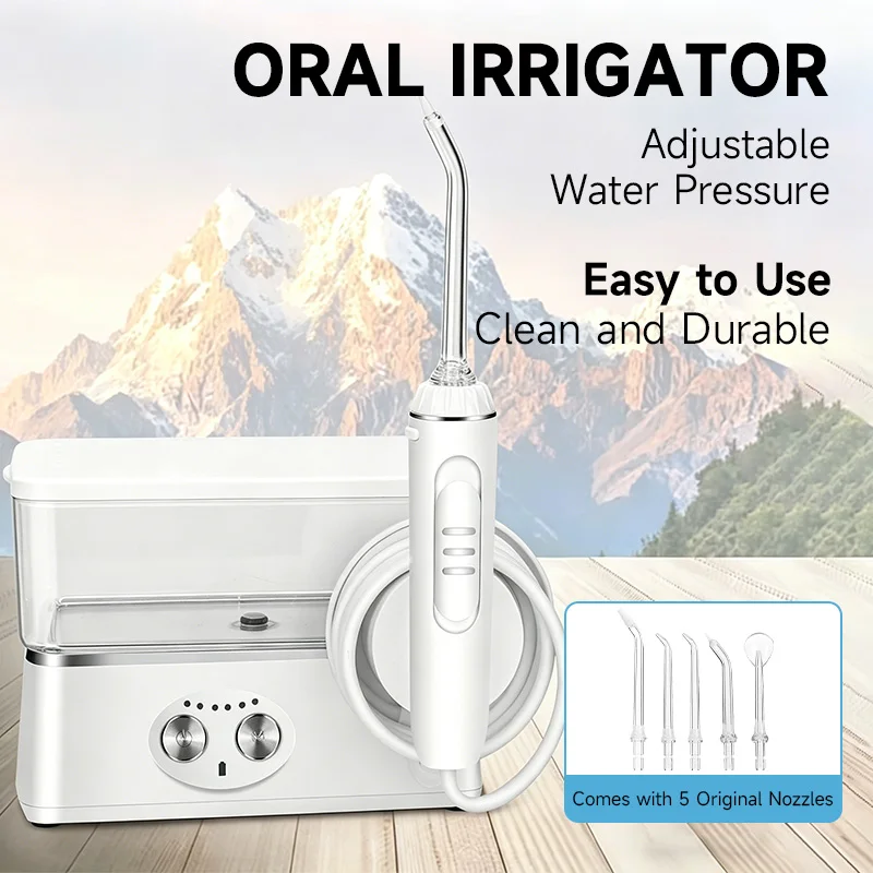 H2ofloss High-Pressure Water Flosser 570ml Large Tank 6 Modes 45-125PSI Rechargeable Dental Irrigator Portable Travel Set - Image 3
